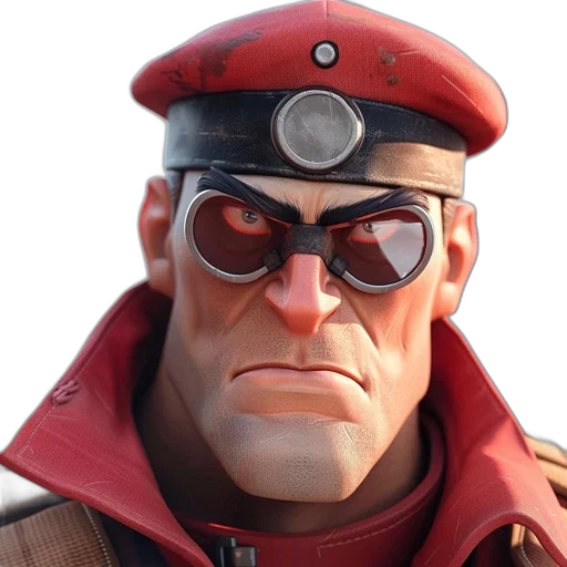 face, jacket, hat, staff, concept art, 3d render, comic book art, photorealistic transparent PNG cut-out