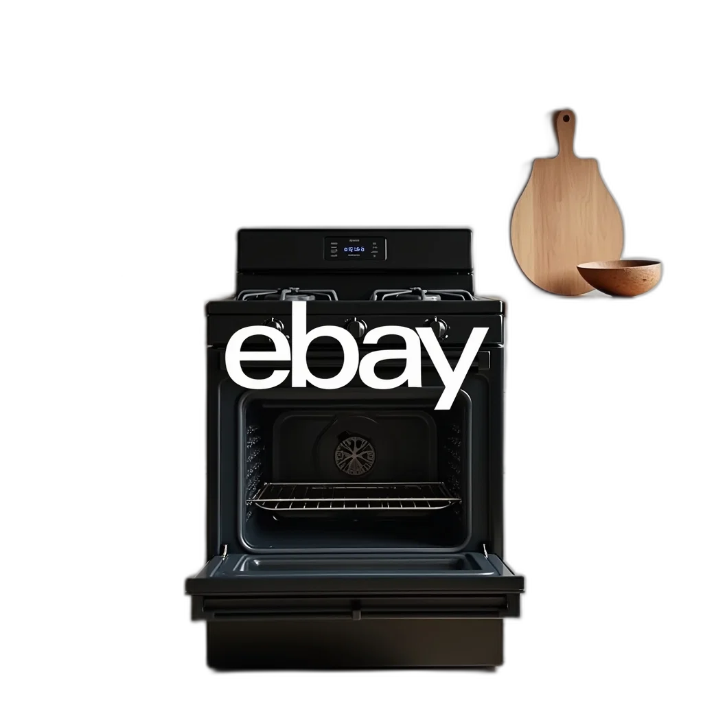 food, furniture, robot, 3d render, modern, kitchen, black, oven transparent PNG cut-out