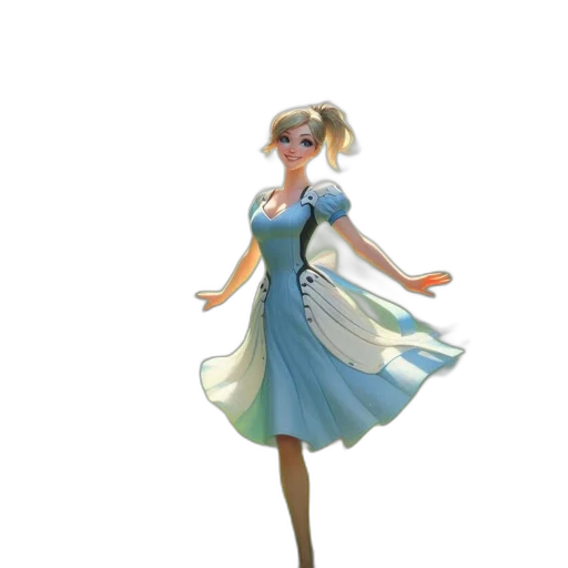 dress, staff, 3d render, concept art, fantasy art, cartoon, snow, blue transparent PNG cut-out