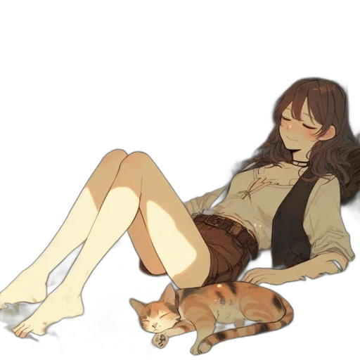 creature, dress, jacket, animal, concept art, pixel art, anime, watercolor transparent PNG cut-out