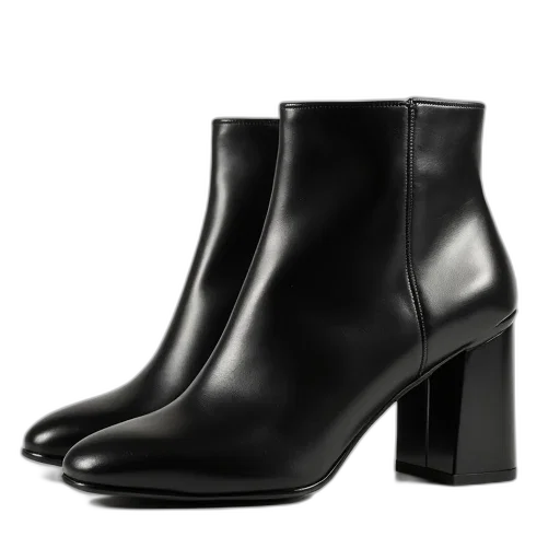 shoes, ankle, boots, black transparent PNG cut-out