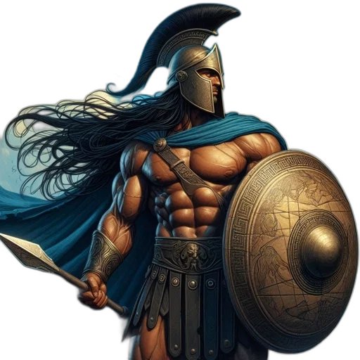 sword, fantasy art, comic book art, concept art, photorealistic, muscular, warrior, wearing transparent PNG cut-out