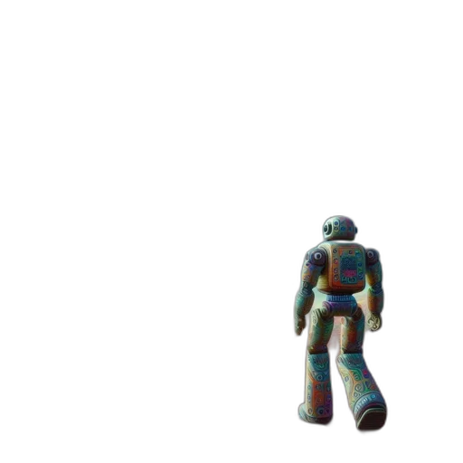 robot, staff, creature, weapon, 3d render, pixel art, concept art, vaporwave transparent PNG cut-out