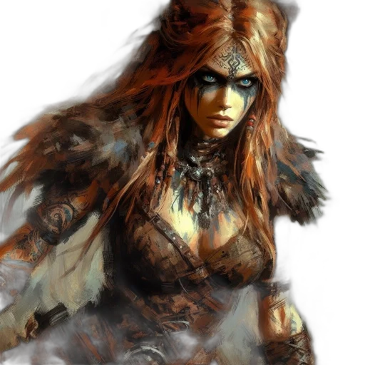 fantasy art, concept art, comic book art, photorealistic, golden, dark, earth tones, red transparent PNG cut-out