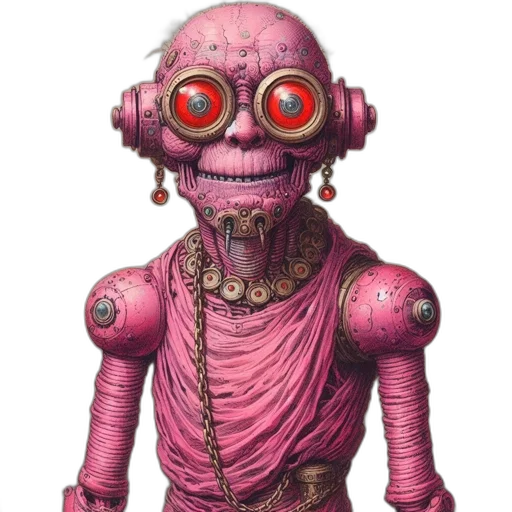 robot, mask, creature, face, concept art, 3d render, cyberpunk, comic book art transparent PNG cut-out