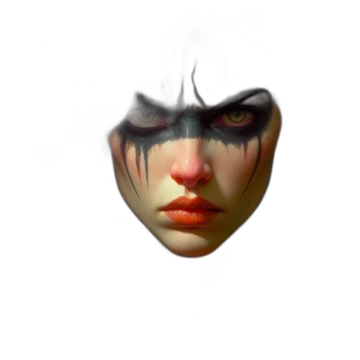 mask, face, creature, crown, photorealistic, fantasy art, concept art, 3d render transparent PNG cut-out