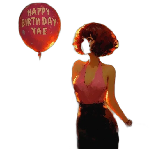 dress, concept art, comic book art, pixel art, watercolor, young, woman, short transparent PNG cut-out