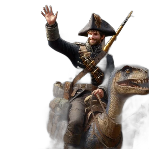 dragon, animal, concept art, photorealistic, fantasy art, 3d render, soldier, theropod transparent PNG cut-out