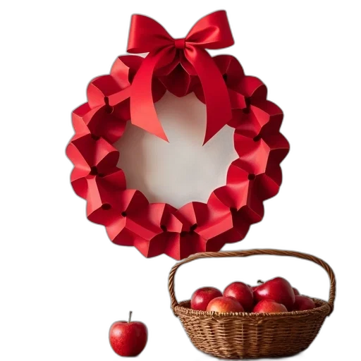 crown, jewelry, food, flower, 3d render, red, paper, wreath transparent PNG cut-out