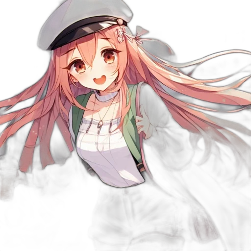 hat, dress, staff, weapon, anime, concept art, photorealistic, watercolor transparent PNG cut-out