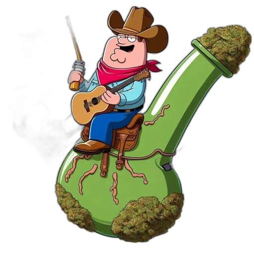 hat, cartoon, concept art, animated, figure, rides, giant, weed transparent PNG cut-out