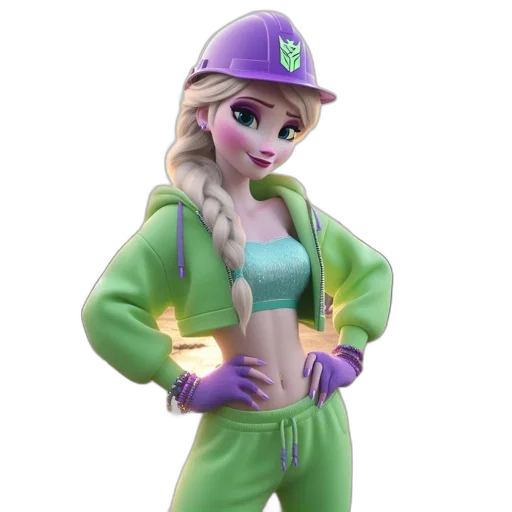 jacket, hat, staff, 3d render, concept art, cartoon, fantasy art, pastel transparent PNG cut-out