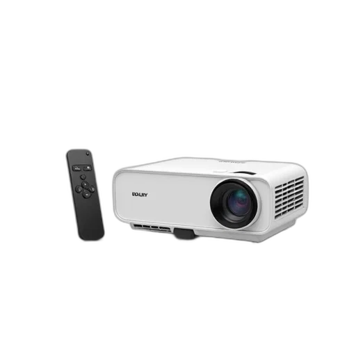 3d render, sleek, white, mini, projector, remote, control, displayed transparent PNG cut-out