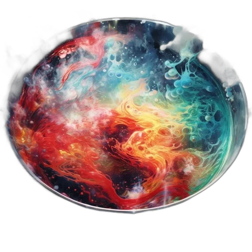 dragon, fantasy art, watercolor, photorealistic, concept art, outer space, fire, colorful transparent PNG cut-out