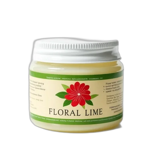 close-up, image, jar, floral, lime, natural, deodorant, cream transparent PNG cut-out