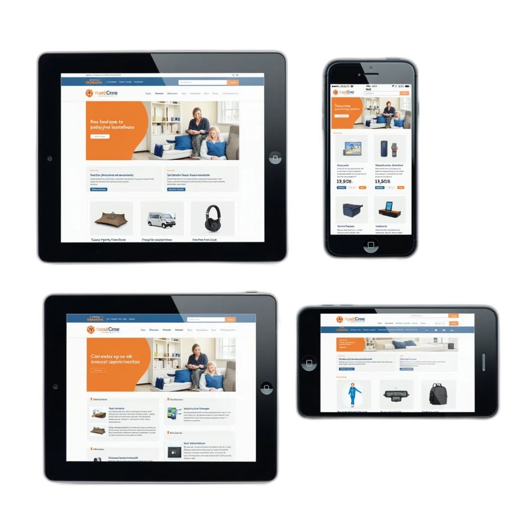 collection, four, electronic, devices, displaying, website, their, screens transparent PNG cut-out