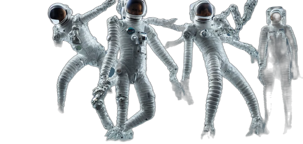 robot, concept art, 3d render, outer space transparent PNG cut-out