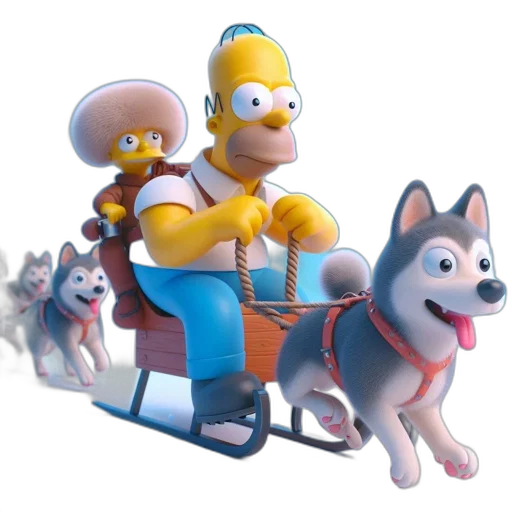 animal, car, 3d render, concept art, pixel art, photorealistic, homer, marge transparent PNG cut-out