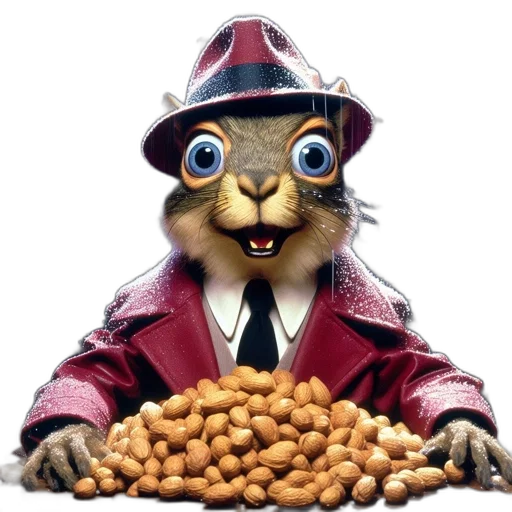 animal, food, staff, robot, 3d render, squirrel, formal, attire transparent PNG cut-out