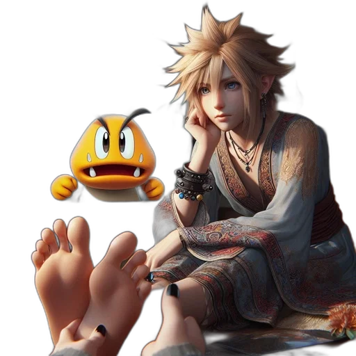 concept art, photorealistic, fantasy art, 3d render, young, man, spiky, blonde transparent PNG cut-out