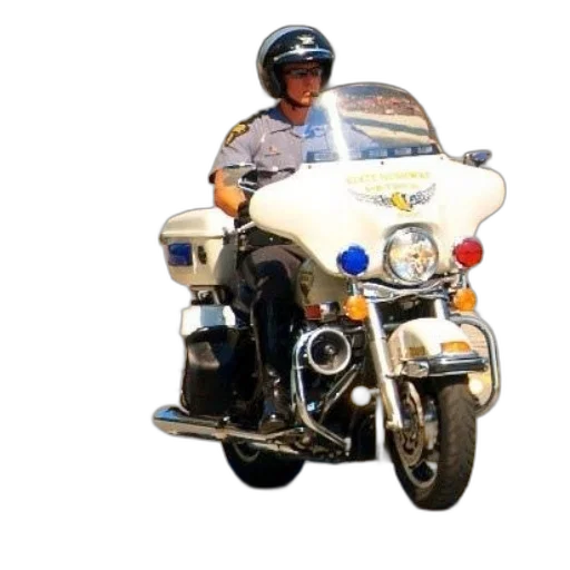 staff, 3d render, photorealistic, concept art, police, officer, white, motorcycle transparent PNG cut-out