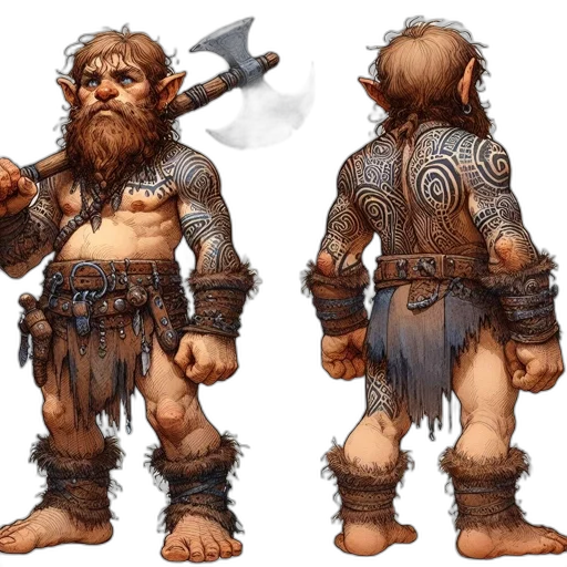 concept art, fantasy art, comic book art, 3d render, earth tones, illustrated, portrait, muscular transparent PNG cut-out