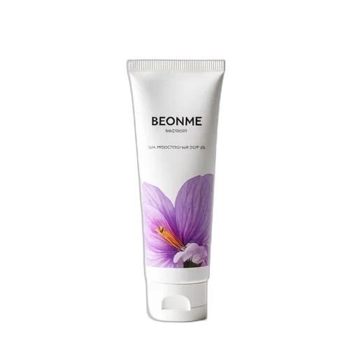 white, tube, sunscreen, purple, pink, floral, design, label transparent PNG cut-out