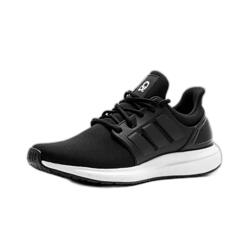 shoes, black, white, sneaker, laces, sole, displayed, against transparent PNG cut-out