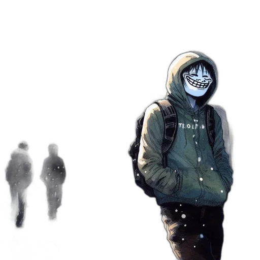 mask, jacket, face, creature transparent PNG cut-out