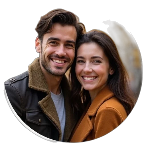 jacket, face, jewelry, hair transparent PNG cut-out