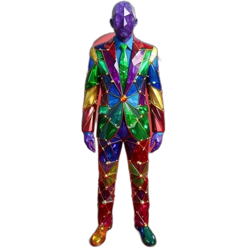 jacket, 3d render, colorful, individual, wearing, vibrant, geometrically, patterned transparent PNG cut-out