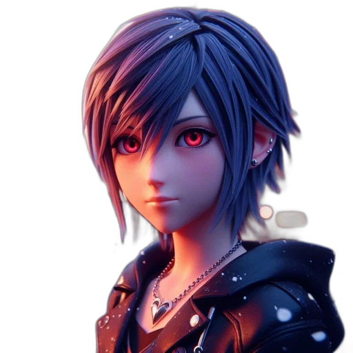 face, jacket, staff, 3d render, concept art, fantasy art, photorealistic, blue transparent PNG cut-out