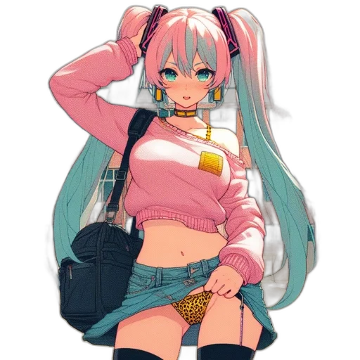 jacket, jewelry, weapon, staff, anime, cyberpunk, concept art, pixel art transparent PNG cut-out