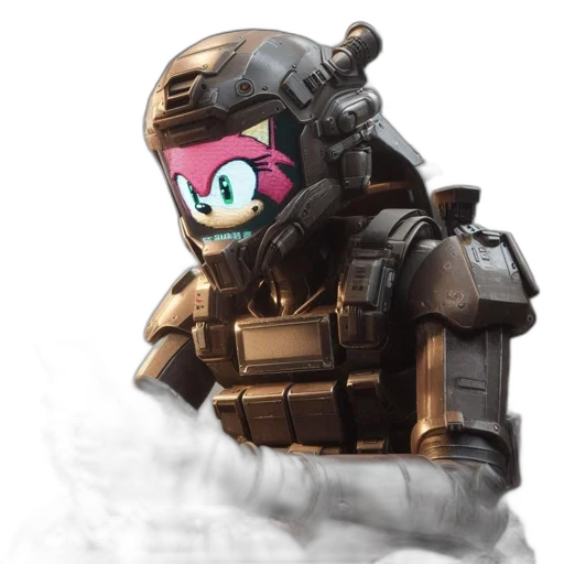 weapon, robot, animal, creature, concept art, pixel art, 3d render, vaporwave transparent PNG cut-out