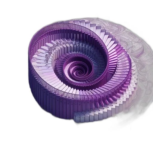 jewelry, hair, hat, flower, 3d render, elaborate, spiraling, staircase transparent PNG cut-out