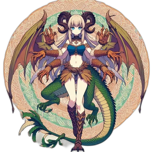 dragon, staff, creature, fantasy art, pixel art, concept art, anime, dark transparent PNG cut-out