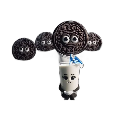 food, robot, concept art, 3d render, cartoon, monochrome, anthropomorphic, milk transparent PNG cut-out