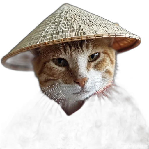 hat, animal, staff, umbrella, photorealistic, oil painting, fantasy art, 3d render transparent PNG cut-out