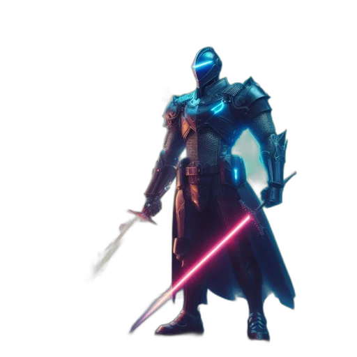 sword, weapon, staff, robot, concept art, 3d render, cyberpunk, pixel art transparent PNG cut-out