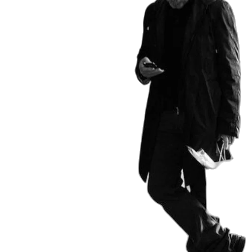 jacket, staff, shoes, creature, concept art, photorealistic, cartoon, monochrome transparent PNG cut-out