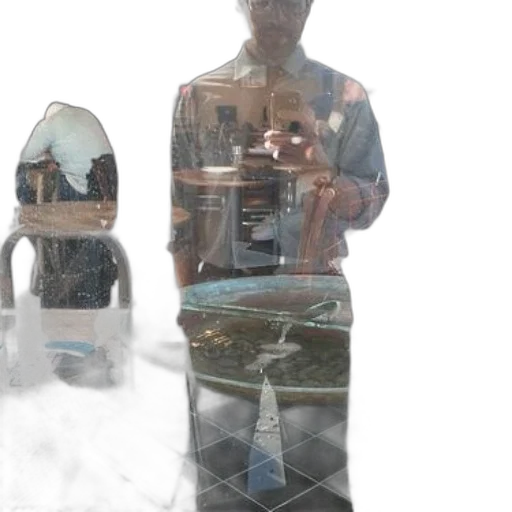 robot, face, staff, jacket, 3d render, concept art, photorealistic, vaporwave transparent PNG cut-out