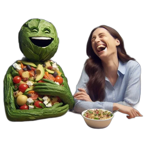 food, face, creature, photorealistic, concept art, amusing, scene, features transparent PNG cut-out