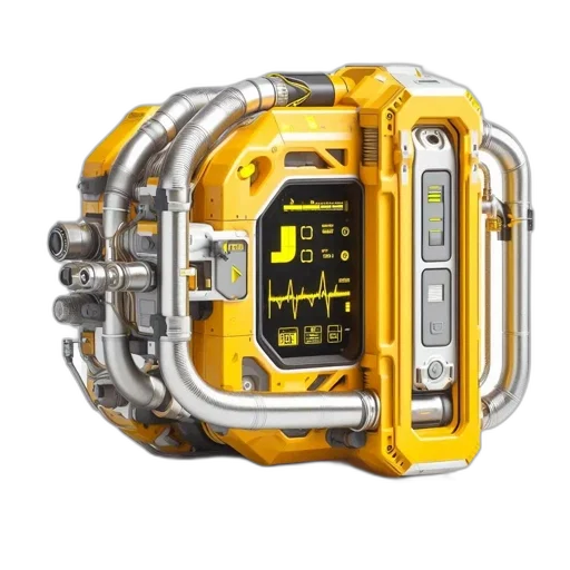 jewelry, weapon, robot, concept art, 3d render, cyberpunk, golden, futuristic transparent PNG cut-out