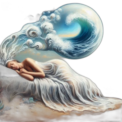 fantasy art, concept art, photorealistic, oil painting, underwater, beach, outer space, night transparent PNG cut-out