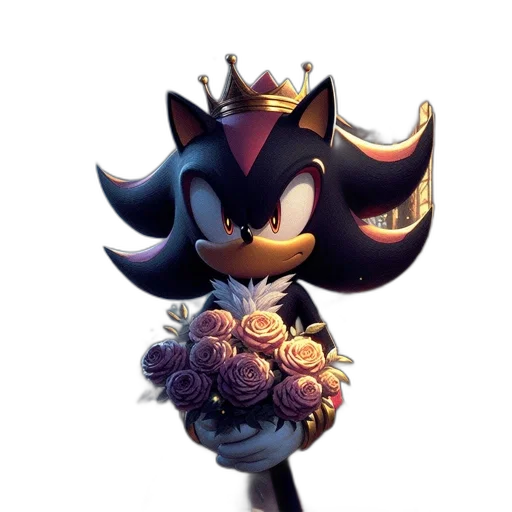 crown, flower, dress, concept art, 3d render, pixel art, fantasy art, dark transparent PNG cut-out