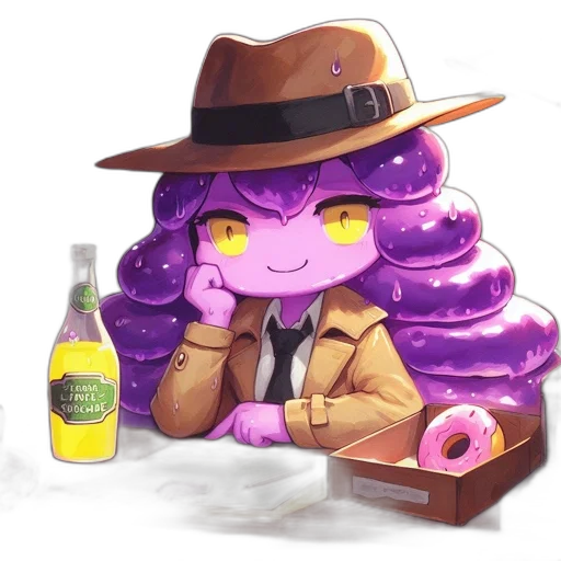 hat, food, staff, animal, pixel art, anime, concept art, vaporwave transparent PNG cut-out