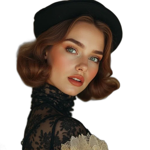 hat, dress, face, crown transparent PNG cut-out