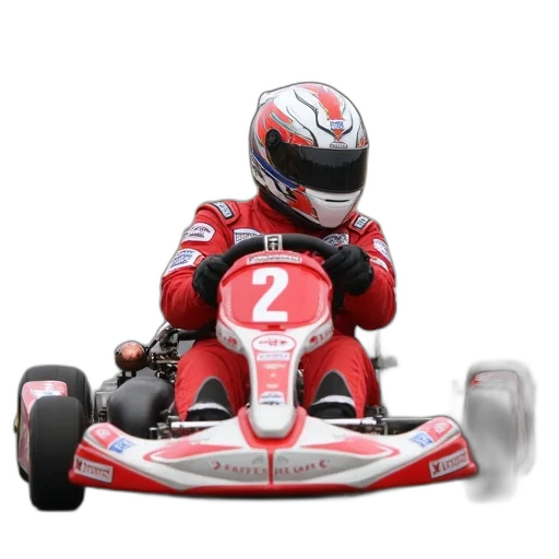 car, robot, 3d render, photorealistic, person, riding, red, white transparent PNG cut-out