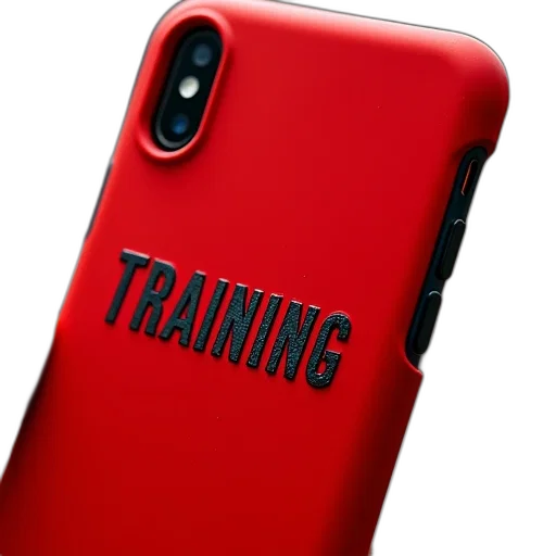 3d render, red, phone, case transparent PNG cut-out