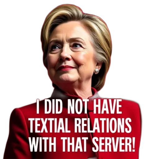 staff, digitally, created, image, hillary, clinton, red, background transparent PNG cut-out
